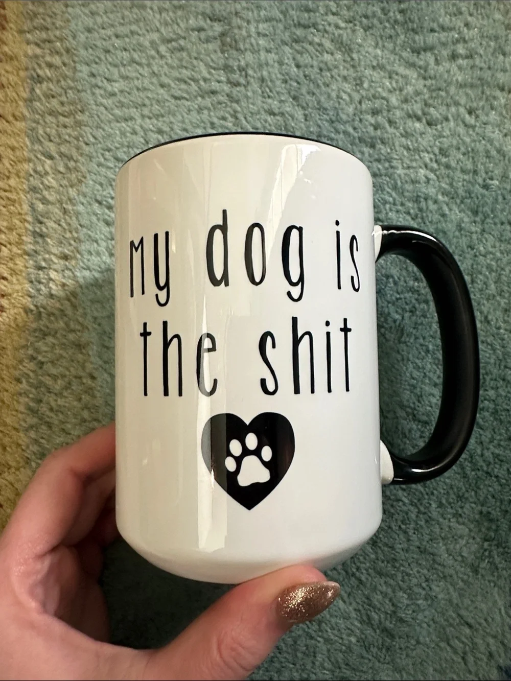 Dog Lover Ceramic Mug and Sign Set - White and Black
